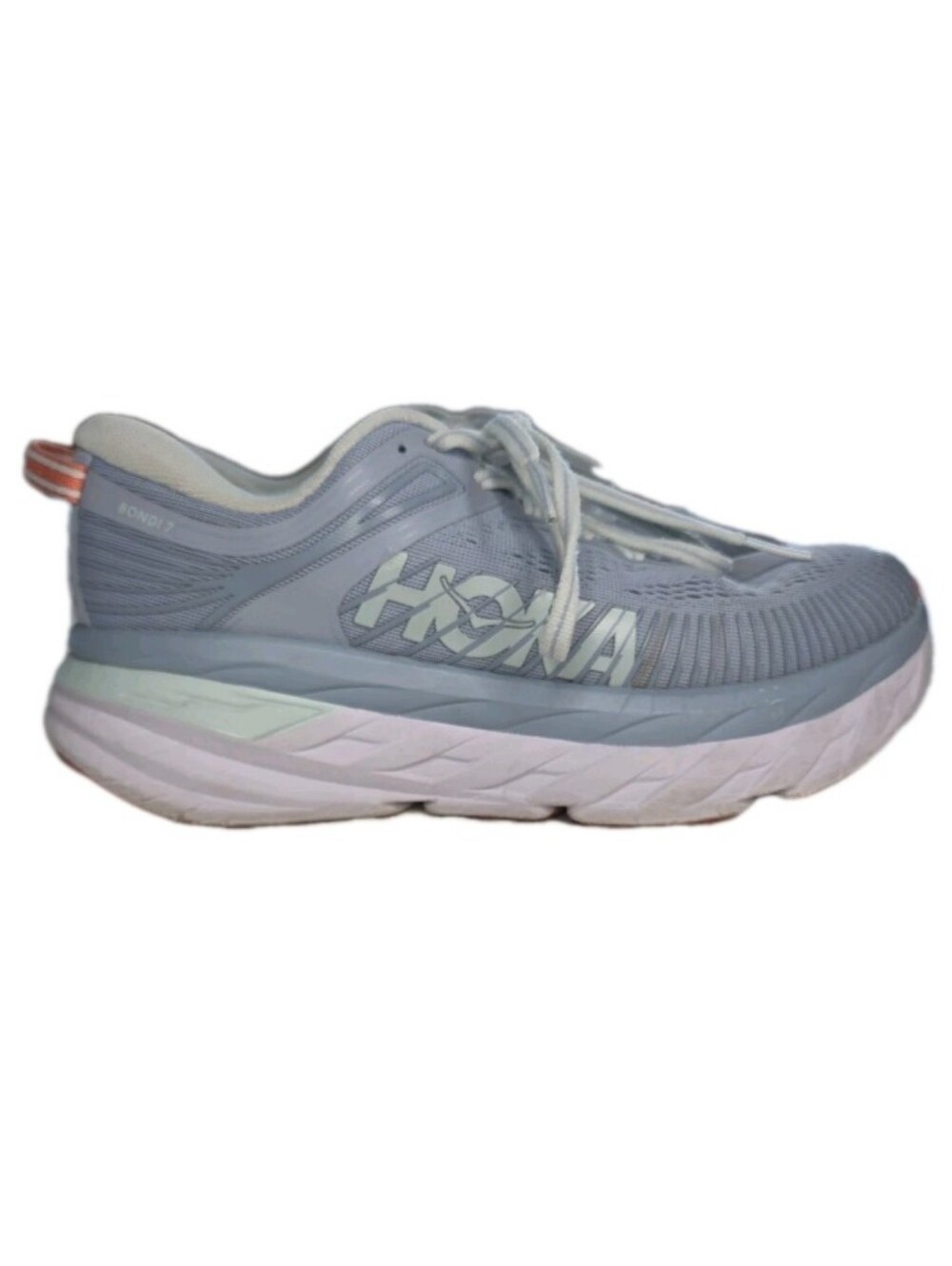 Hoka One One Bondi 7 Women's Size 7 Light Blue Sneakers Running Athletic Shoes